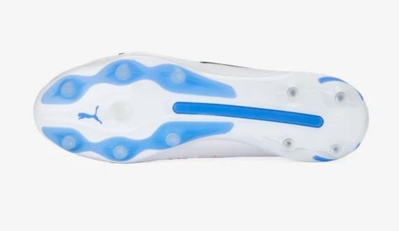 Puma King Ultimate FG/AG - White/Black/Blue Glimmer Mens Footwear Mens 8 White/Black/Blue Glimmer - Third Coast Soccer