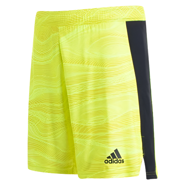 adidas Men's Condivo 21 Goalkeeper Short - Acid Yellow/Black apparel closeout - Third Coast Soccer