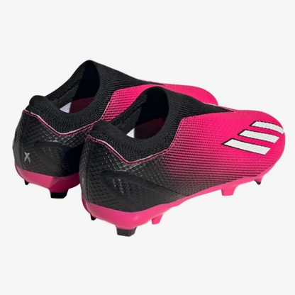 adidas Junior X Speedportal.3 Laceless FG - Shock Pink/White/Black Youth Footwear Closeout   - Third Coast Soccer