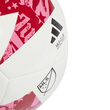 adidas MLS Club Ball - White/Red/Solar Pink Equipment White/Red/Solar Pink Size 4 - Third Coast Soccer