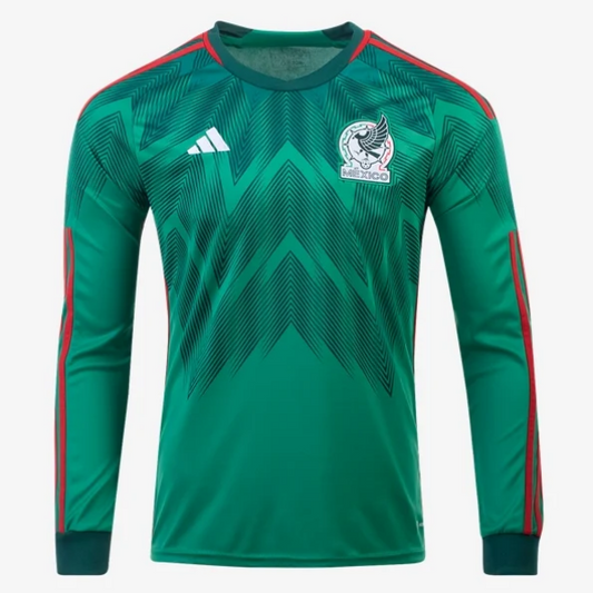 adidas Mexico Home LS Jersey 2022 International Replica Closeout Vivid Green/Collegiate Green Mens Small - Third Coast Soccer