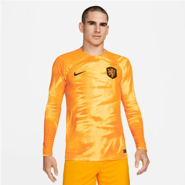 Nike Netherlands Home Long Sleeve Jersey 2022 International Replica Closeout Laser Orange/Black Mens Small - Third Coast Soccer