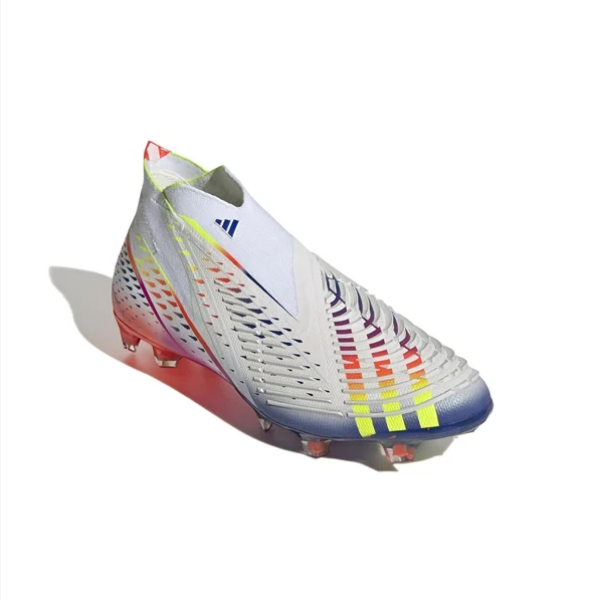 adidas Predator Edge+ FG - White/Solar Yellow/Power Blue Mens Footwear White/Solar Yellow/Power Blu Mens 8 - Third Coast Soccer