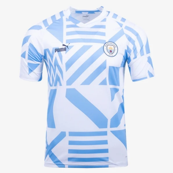 Puma Manchester City Pre Match Jersey 22/23 Club Replica Mens Small White/Blue - Third Coast Soccer