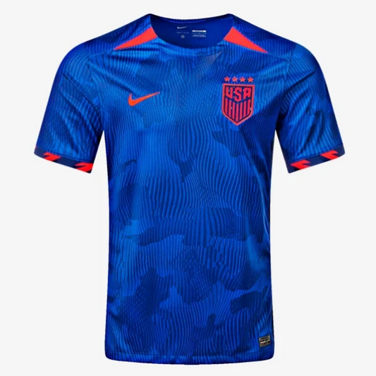 Nike USWNT Away Jersey 2023 International Replica Mens Small Hyper Ryl/Loyal Ryl/Speed Red - Third Coast Soccer