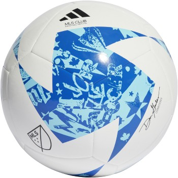 adidas MLS Club Ball - White/Blue/Bright Cyan Balls White/Blue/Bright Cyan Size 5 - Third Coast Soccer