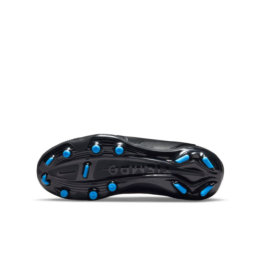 Nike Junior Tiempo Legend 9 Club FG - Black/White/Photo Blue Youth Footwear Youth 1.5 Black/White/Photo Blue - Third Coast Soccer