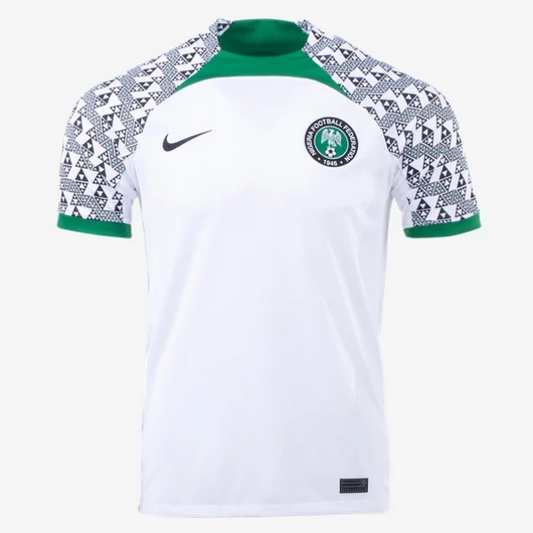 Nike Nigeria Away Jersey 2022 International Replica Closeout White/Pine Green/Black Mens Small - Third Coast Soccer
