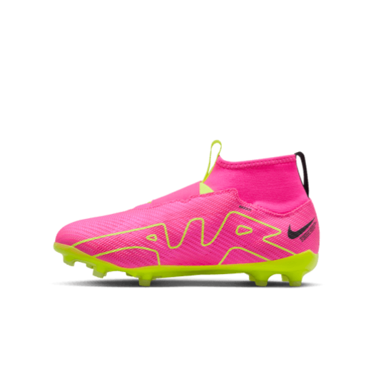 Nike Junior Zoom Mercurial Superfly 9 Pro FG - Pink Blast/Volt Youth Firm Ground   - Third Coast Soccer