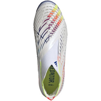 adidas Predator Edge+ FG - White/Solar Yellow/Power Blue Mens Footwear White/Solar Yellow/Power Blu Mens 6.5 - Third Coast Soccer