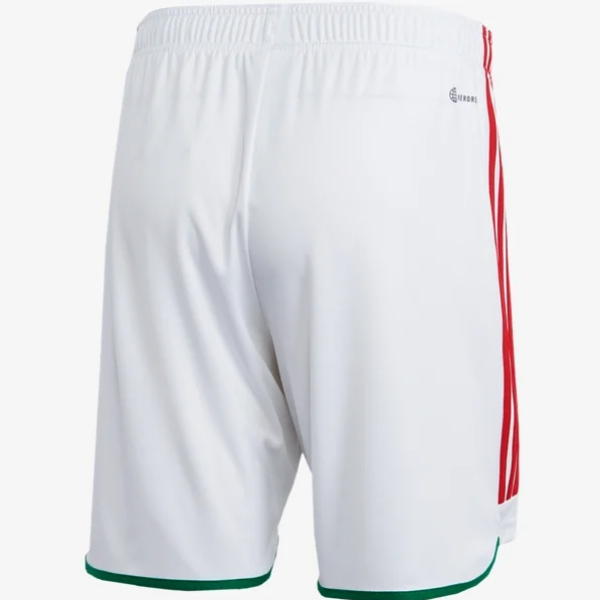 adidas Mexico Home Short 2022 International Replica Closeout White/Scarlet Mens Medium - Third Coast Soccer