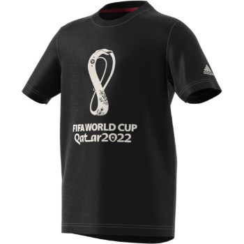 Adidas Youth World Cup 2022 Emblem Tee - Black T-Shirts Black/Whit Youth Small - Third Coast Soccer
