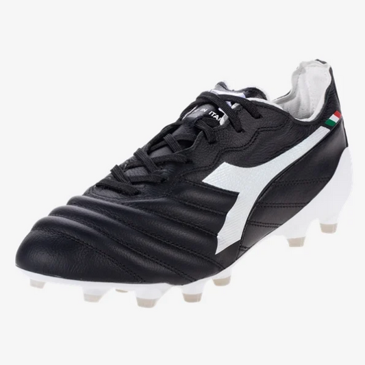 Diadora Brasil Elite 2 Tech Italia LPX FG - Black/White Mens Footwear Black/White Mens 6.5 - Third Coast Soccer