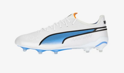 Puma King Ultimate FG/AG - White/Black/Blue Glimmer Men's Footwear Closeout   - Third Coast Soccer
