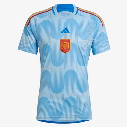 adidas Spain Away Jersey 2022 International Replica Closeout Mens Small Glow Blue/Glory Blue - Third Coast Soccer