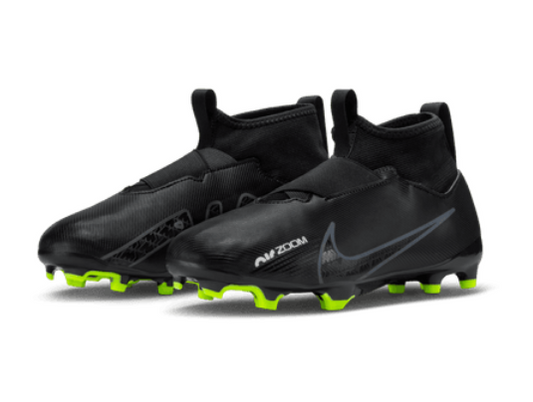 Nike Junior Zoom Mercurial Superfly 9 Academy FG - Black/Summit Grey/Volt Youth Footwear Youth 1 Black - Third Coast Soccer