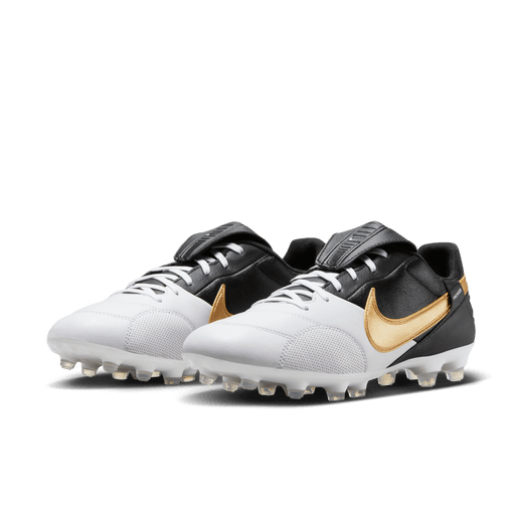 Nike Premier 3 FG - White/Metallic Gold/Black Men's Footwear Closeout Mens 6 White/Metallic Gold/Black - Third Coast Soccer