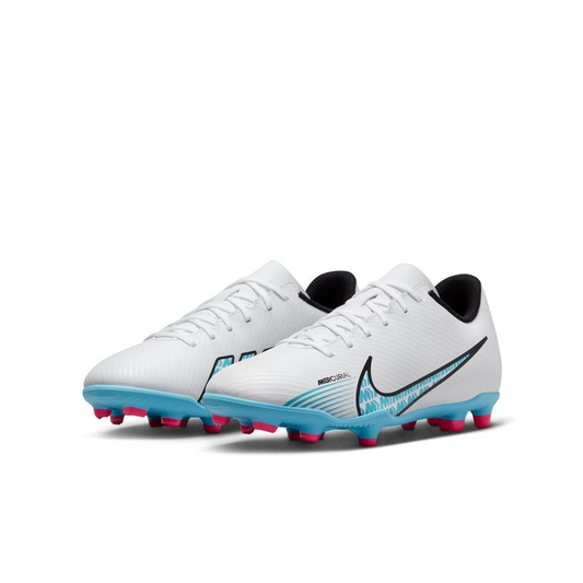 Nike Junior Mercurial Vapor 15 Club FG - White/Baltic Blue/Pink Blast Youth Footwear White/Baltic Blue/Pink Blast Youth 1 - Third Coast Soccer