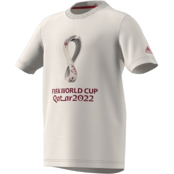 adidas Youth World Cup 2022 Emblem Tee - Talc T-Shirts Youth Small Talc - Third Coast Soccer