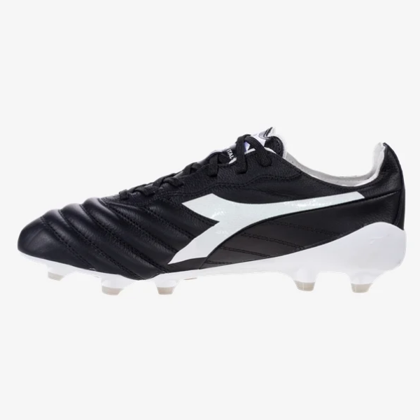 Diadora Brasil Elite 2 Tech Italia LPX FG - Black/White Mens Footwear Black/White Mens 7 - Third Coast Soccer