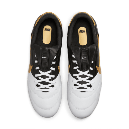 Nike Premier 3 FG - White/Metallic Gold/Black Men's Footwear Closeout Mens 7.5 White/Metallic Gold/Black - Third Coast Soccer