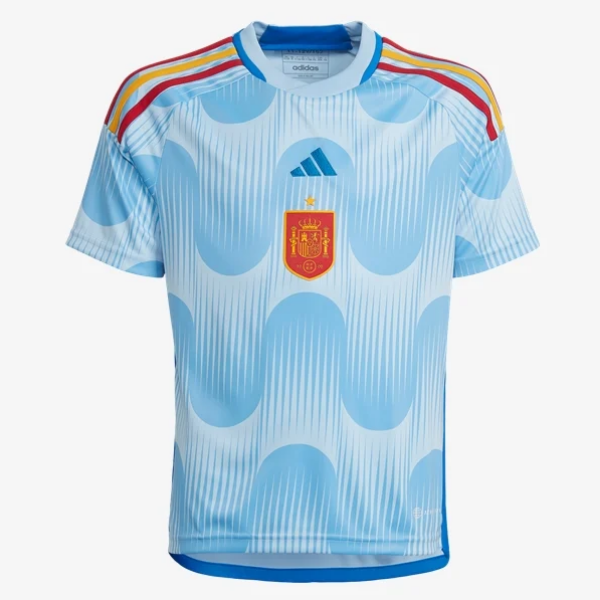 adidas Youth Spain Away Jersey 2022 International Replica Closeout Youth Small Glow Blue/Glory Blue - Third Coast Soccer