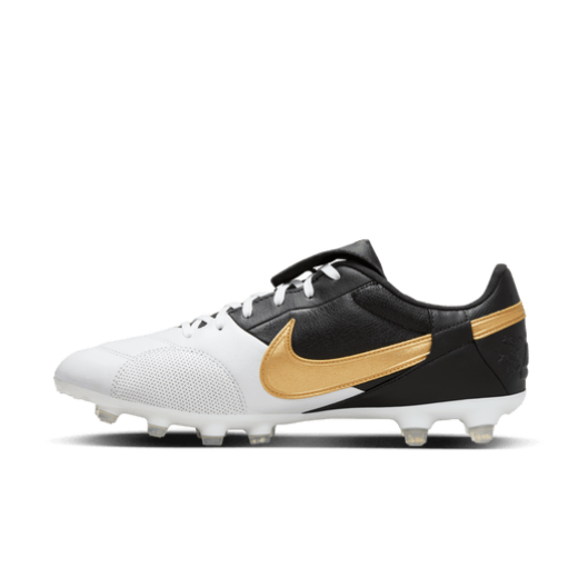 Nike Premier 3 FG - White/Metallic Gold/Black Men's Footwear Closeout Mens 7 White/Metallic Gold/Black - Third Coast Soccer