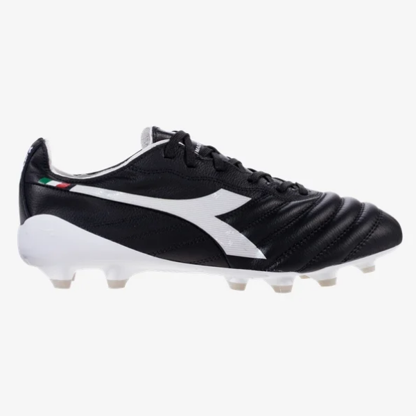 Diadora Brasil Elite 2 Tech Italia LPX FG - Black/White Mens Footwear Black/White Mens 7.5 - Third Coast Soccer