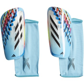 Adidas X League Shinguard -  White/Bright Cyan/Black Adult Shinguard Small White/Bright Cyan/Black - Third Coast Soccer