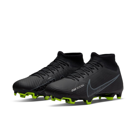 Nike Zoom Mercurial Superfly 9 Academy FG - Black/Smoke Grey/White/Volt Mens Footwear Black/Dk Smoke Grey/White/Volt Mens 6.5 - Third Coast Soccer
