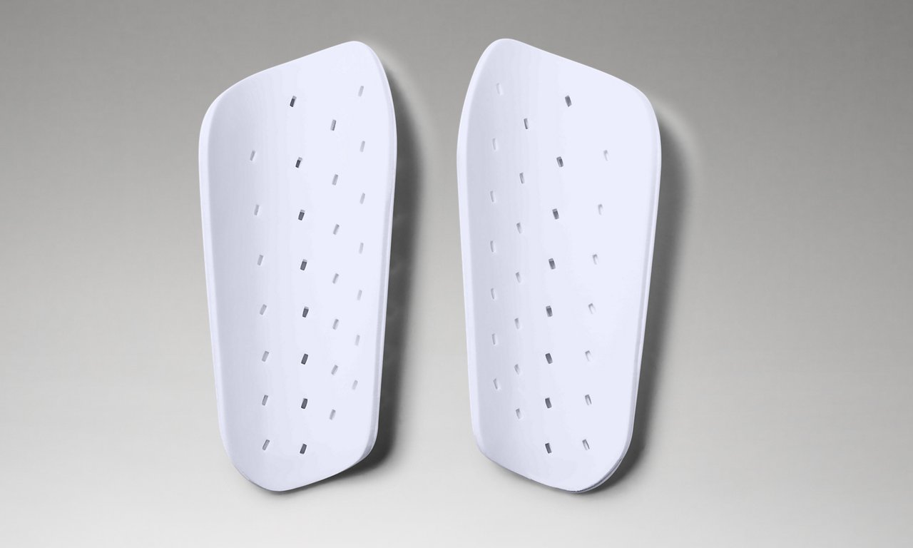 Under Armour Flex Shinguard - White/Silver Adult Shinguard   - Third Coast Soccer
