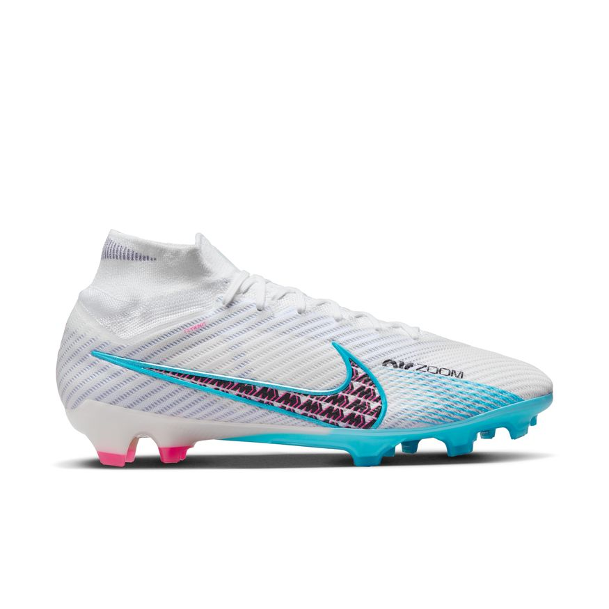 Nike Zoom Mercurial Superfly 9 Elite FG - White/Baltic Blue/Pink Blast Mens Footwear Mens 8 White/Baltic Blue/Pink Blast - Third Coast Soccer
