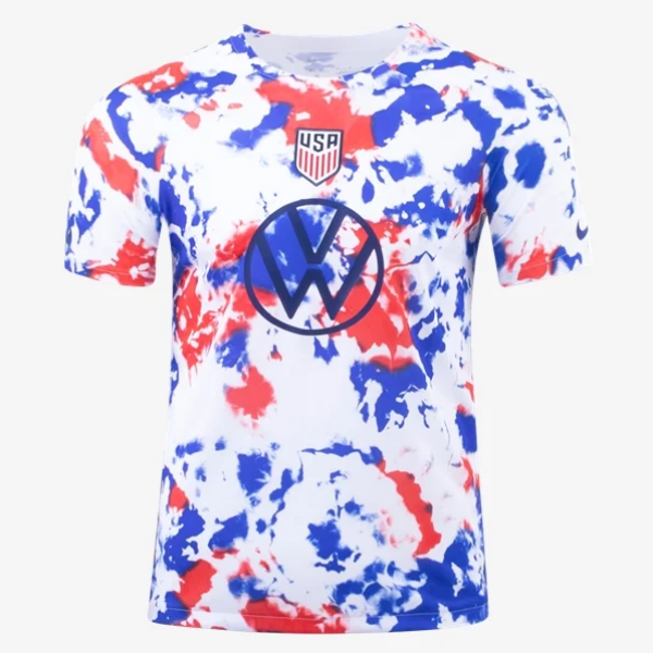 Nike USMNT Youth Prematch Jersey 2022 International Replica Closeout Youth Small White/Loyal Blue - Third Coast Soccer