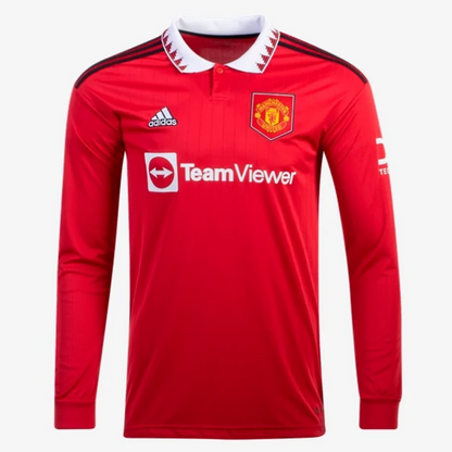 adidas Manchester United Home LS Jersey 22/23 Club Replica Closeout Real Red Small - Third Coast Soccer