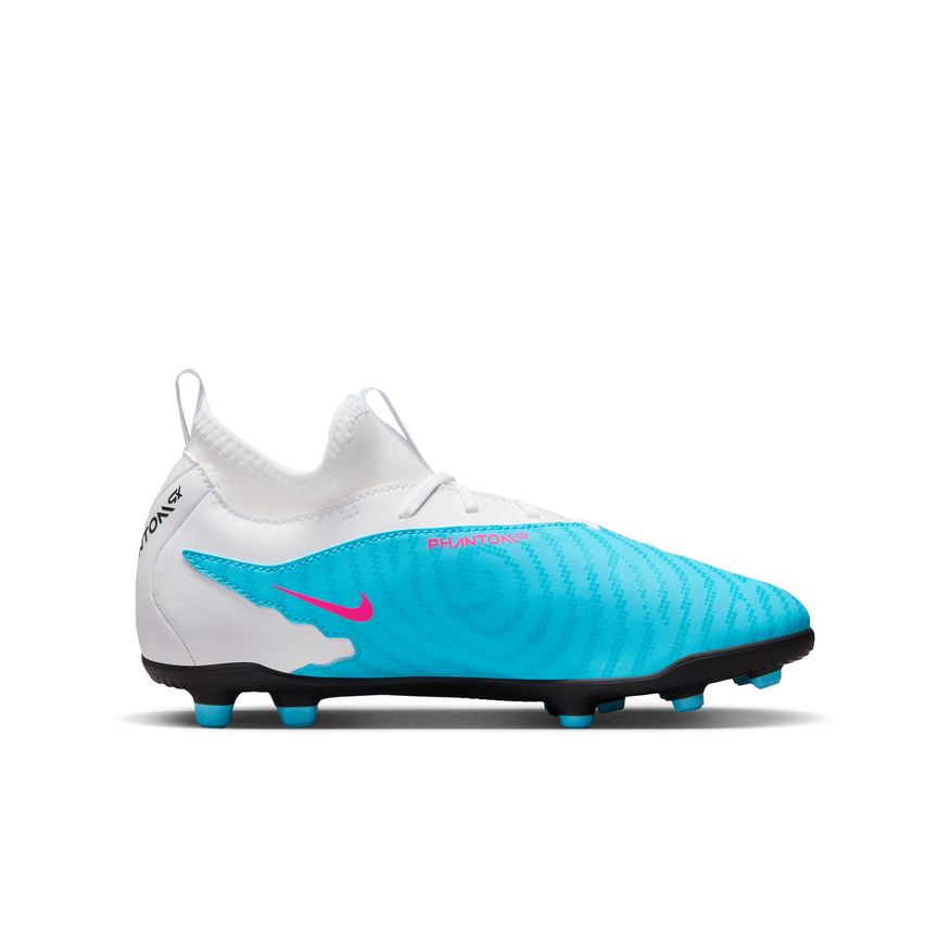 Nike Junior Phantom GX Club Dynamic Fit FG - Baltic Blue/Pink Blast/White Youth Footwear   - Third Coast Soccer