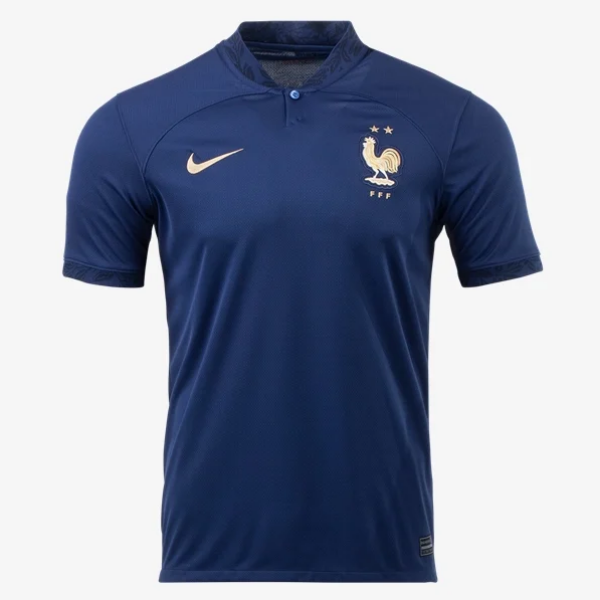 Nike France Home Jersey 2022 International Replica Mens Small Midnight Navy/Metallic Gold - Third Coast Soccer
