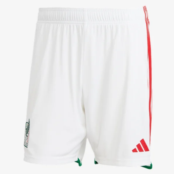 adidas Mexico Home Short 2022 International Replica Closeout White/Scarlet Mens Small - Third Coast Soccer