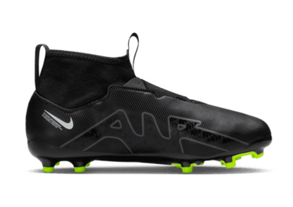 Nike Junior Zoom Mercurial Superfly 9 Academy FG - Black/Grey/Volt Youth Footwear Closeout   - Third Coast Soccer