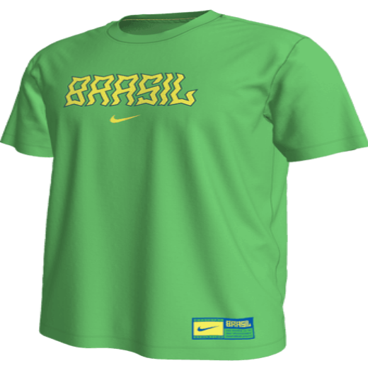 Nike Brazil Swoosh Tee - Light Green Spark International Replica Closeout Light Green Spark Mens Small - Third Coast Soccer