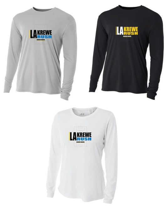 A4 La Krewe-Rush Long-Sleeve Shirt - Breathe Soccer - Black, Silver Or White LA Krewe Rush   - Third Coast Soccer