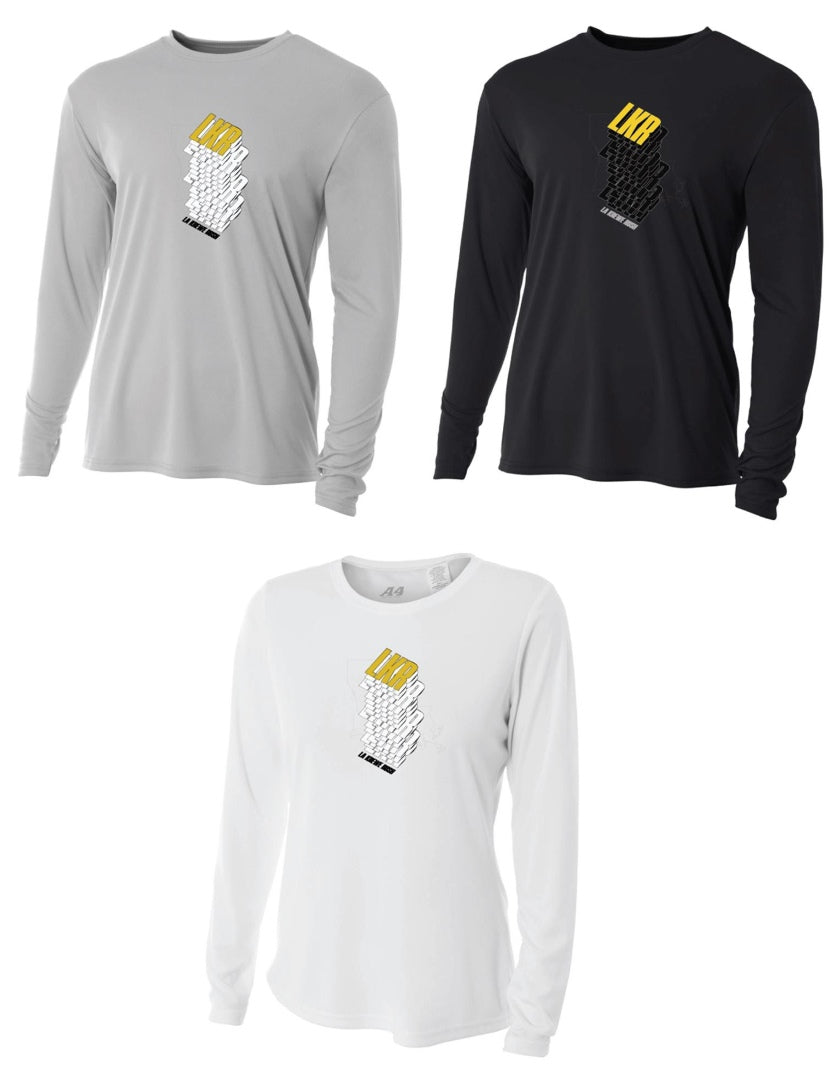 A4 La Krewe-Rush Long-Sleeve Shirt Stack - Black, Silver Or White LA Krewe Rush   - Third Coast Soccer