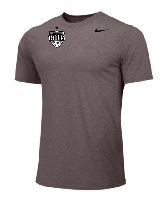 Nike Lakeshore Ss Team Legend Crew Training Wear Carbon Heather Mens Small - Third Coast Soccer