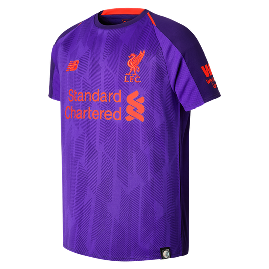 New Balance Youth Liverpool Away Jersey 18/19 Club Replica Youth Small Deep Plum/Alpha Orange - Third Coast Soccer