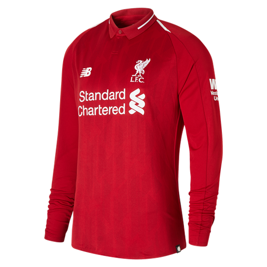 New Balance Liverpool FC Home Long-Sleeve Jersey 18/19 Club Replica Red Mens Small - Third Coast Soccer