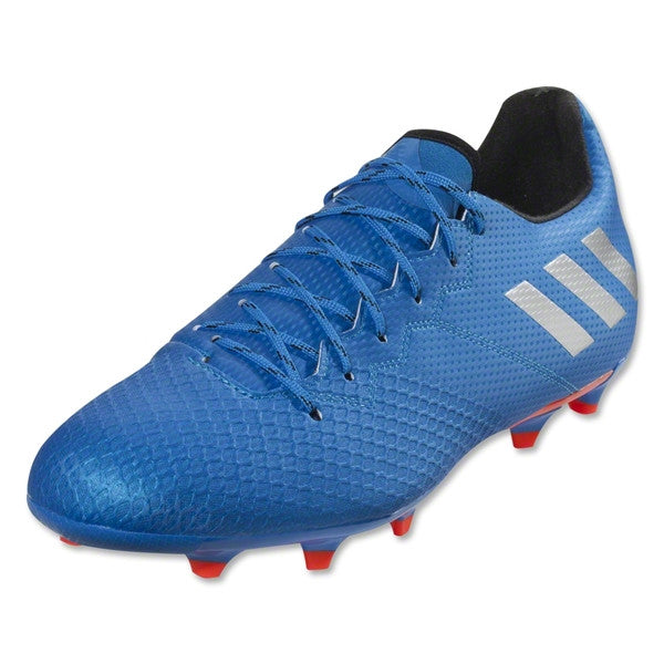 adidas Messi 16.3 Fg - Shock Blue/Silver Metallic Mens Firm Ground Mens 6.5 Shock Blue/Matte Silver/Black - Third Coast Soccer