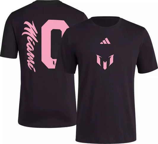 adidas Messi Inter Miami Unveil Tee - Black/Pink Club Replica   - Third Coast Soccer