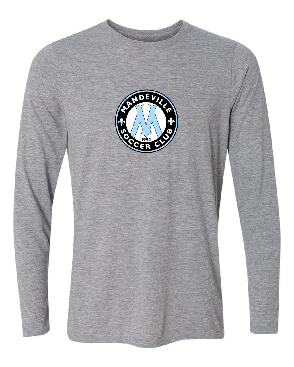MSC Shield Long-Sleeve T-Shirt - Black, Grey Or Light Blue MSC Spiritwear Grey Mens Small - Third Coast Soccer