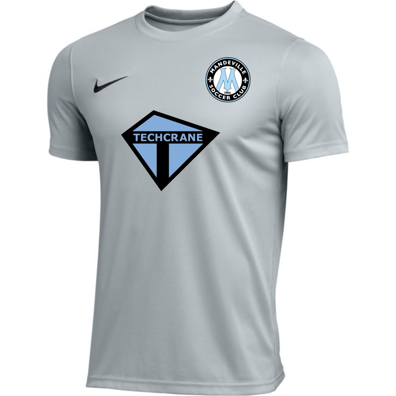 Nike MSC Men's Park VII Practice Jersey - Wolf Grey Mandeville Soccer Club 22-24 Wolf Grey/Black Mens Small - Third Coast Soccer