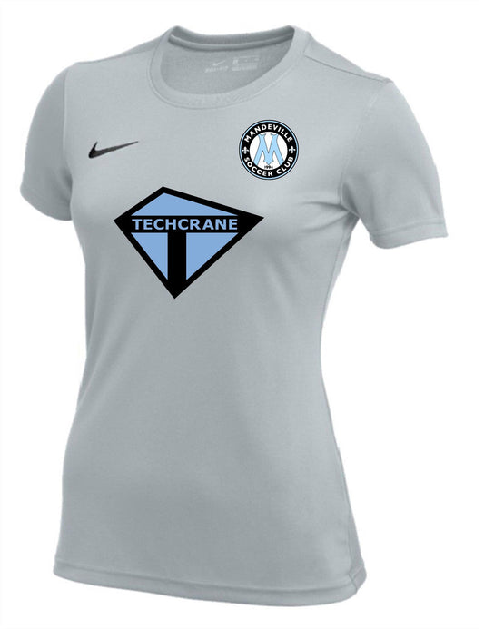 Nike MSC Women's Park VII Practice Jersey - Wolf Grey Mandeville Soccer Club 22-24 Wolf Grey/Black Womens Extra Small - Third Coast Soccer