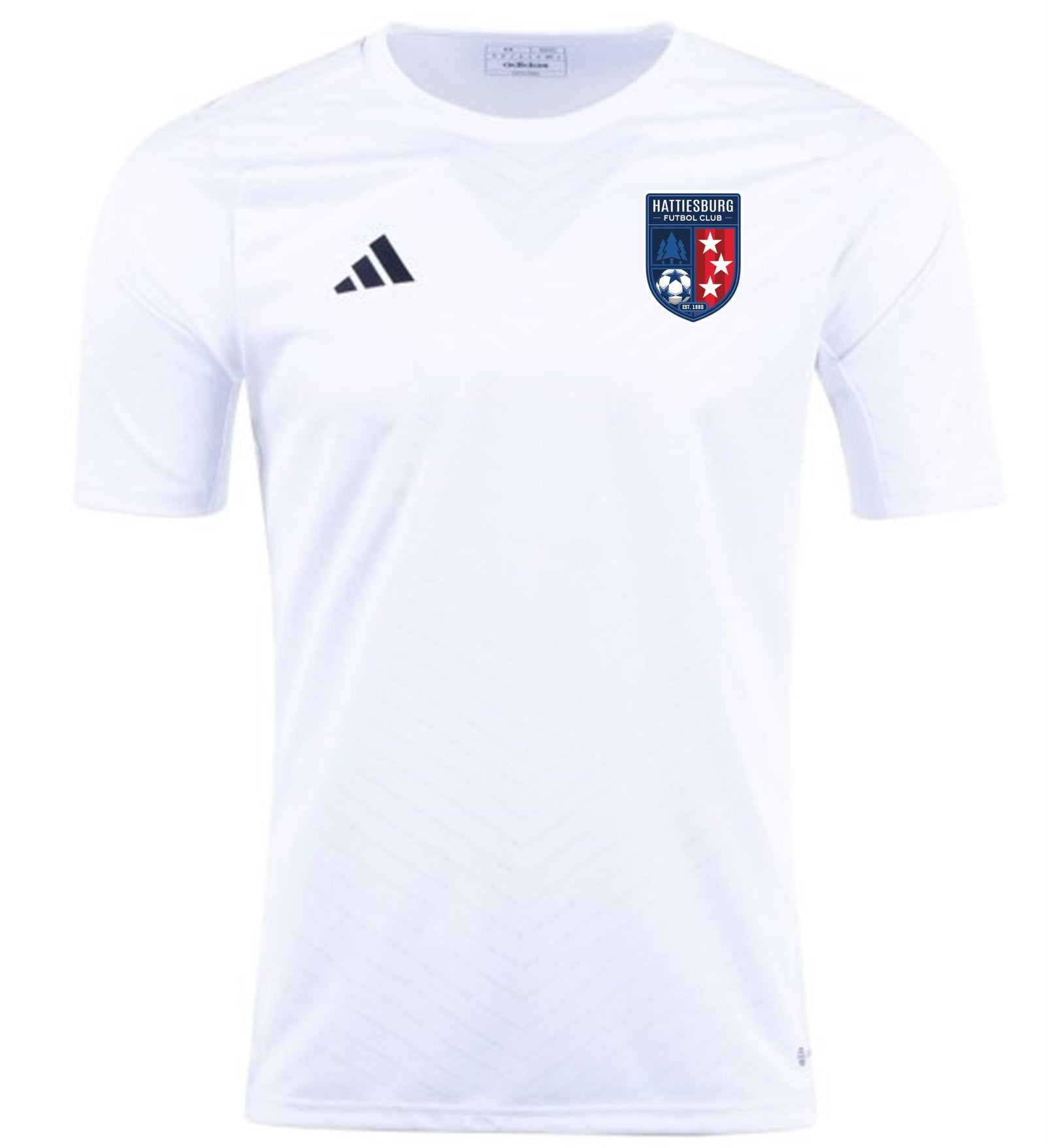 adidas HFC Men's Campeon 23 Jersey - White Hattiesburg FC 2023-2025 White/White Mens Small - Third Coast Soccer